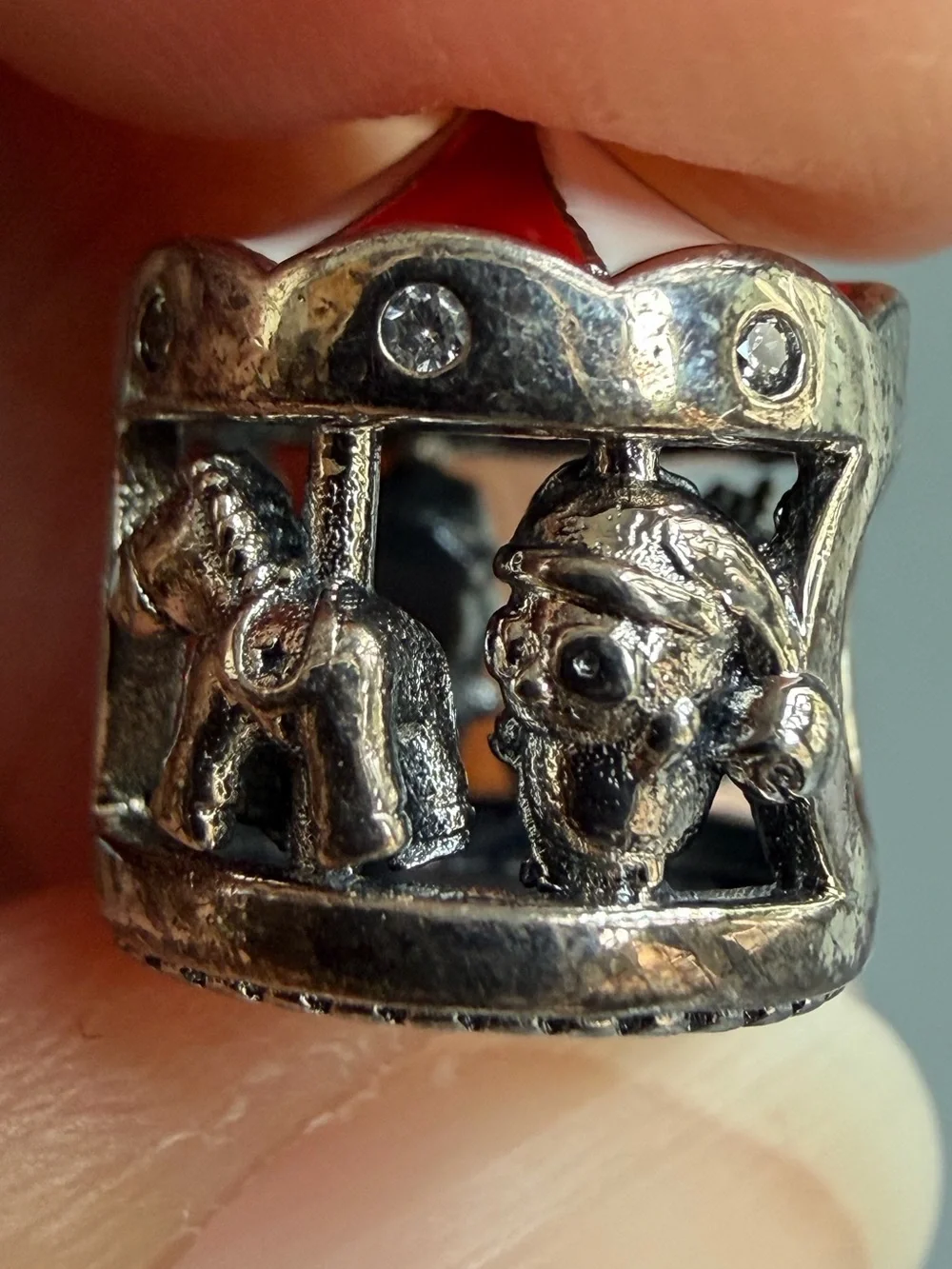 Carousel Charm Bead sterling Silver